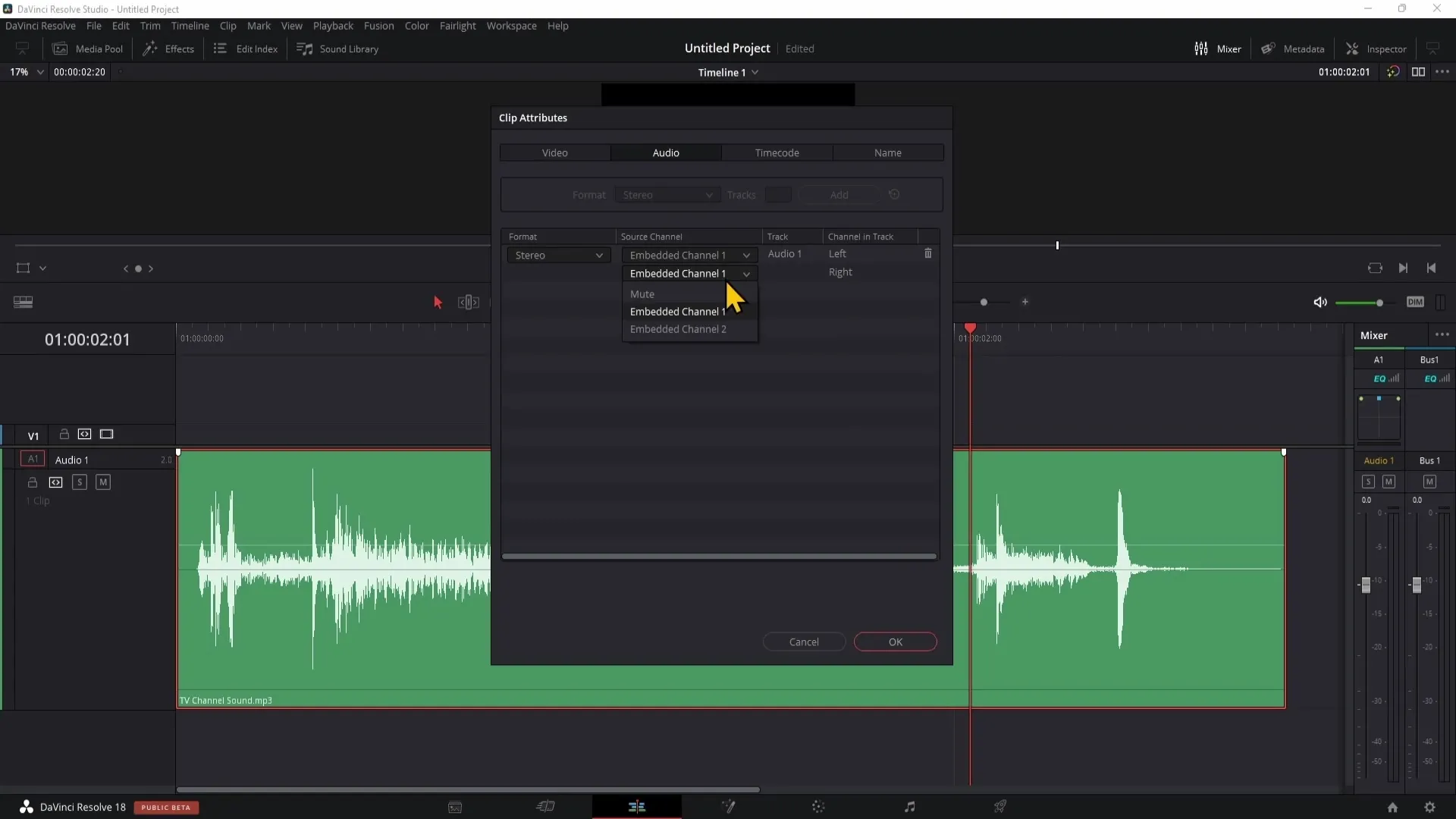 DaVinci Resolve'da Stereo'yu Mono'ya dönüştürme - Bir adım adım kılavuz for Anfänger