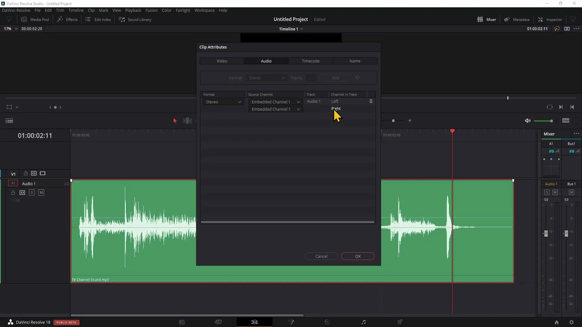 Convert Stereo to Mono in DaVinci Resolve - A step-by-step guide for beginners