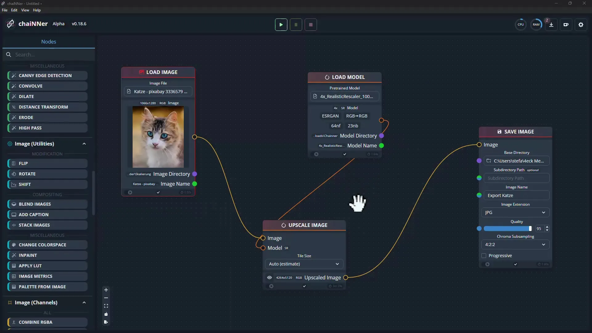 Enlarge pictures & photos via AI: Guide to using chaiNNer