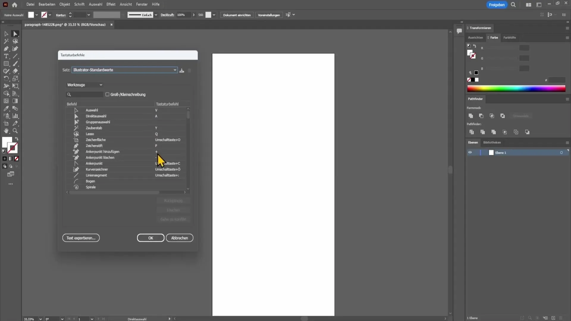 Efektivní práce v programu Adobe Illustrator – přizpůsobení klávesových zkratek