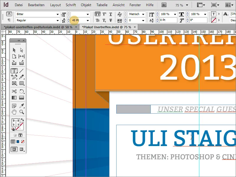 Designe plakaten i Adobe InDesign - Del 3: Sett inn tekstene.