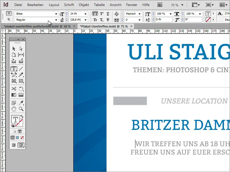 Création d'une affiche sur Adobe InDesign - Partie 3 : Insérer du texte