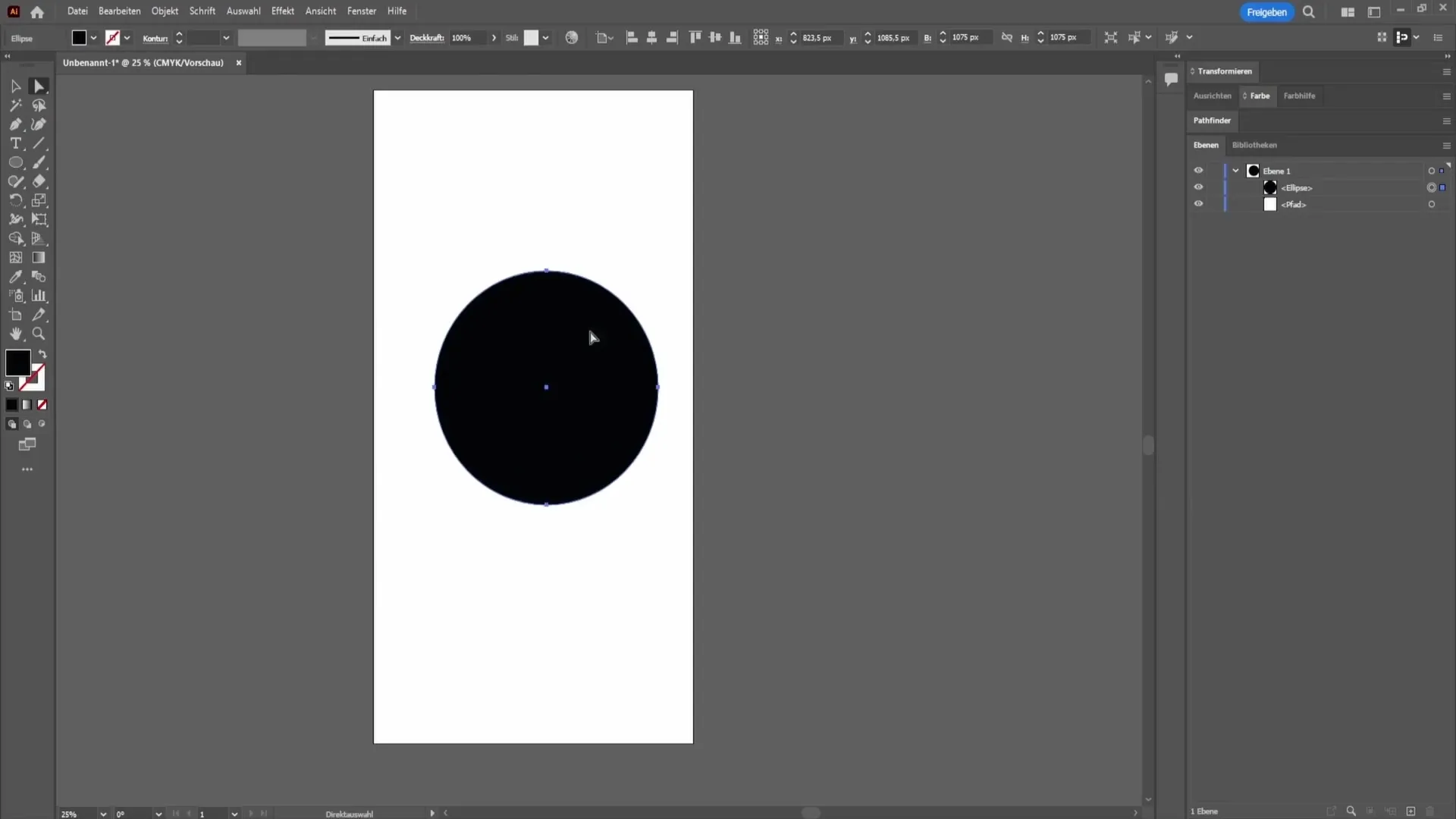 Vytváření tvarů a jejich rozdělování v programu Adobe Illustrator