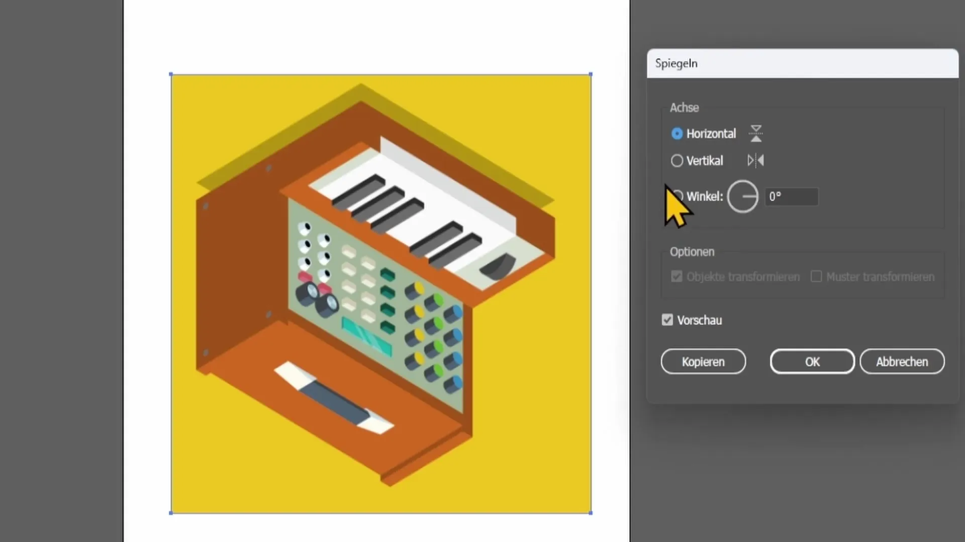 Návod na zrcadlení objektů v programu Adobe Illustrator - horizontálně a vertikálně