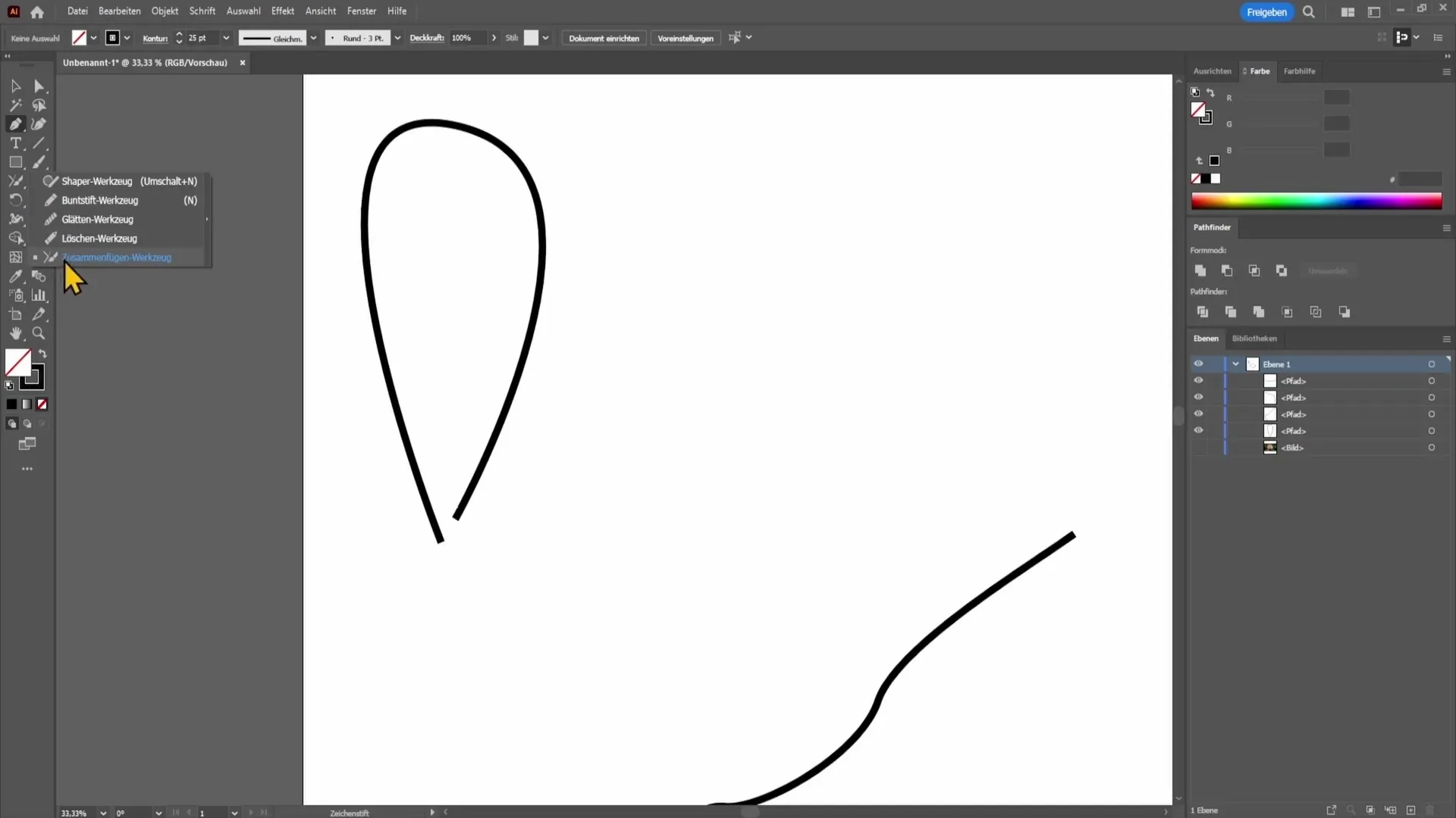 Bagaimana cara menghubungkan garis secara efektif di Adobe Illustrator