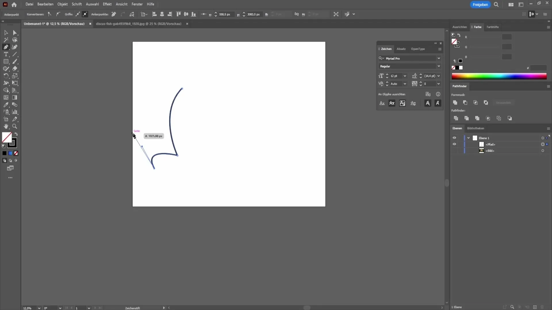 Drawing with the pen tool in Adobe Illustrator