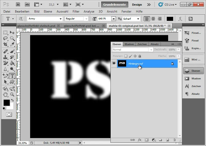 Creëer glaseffect voor typografie en lay-out