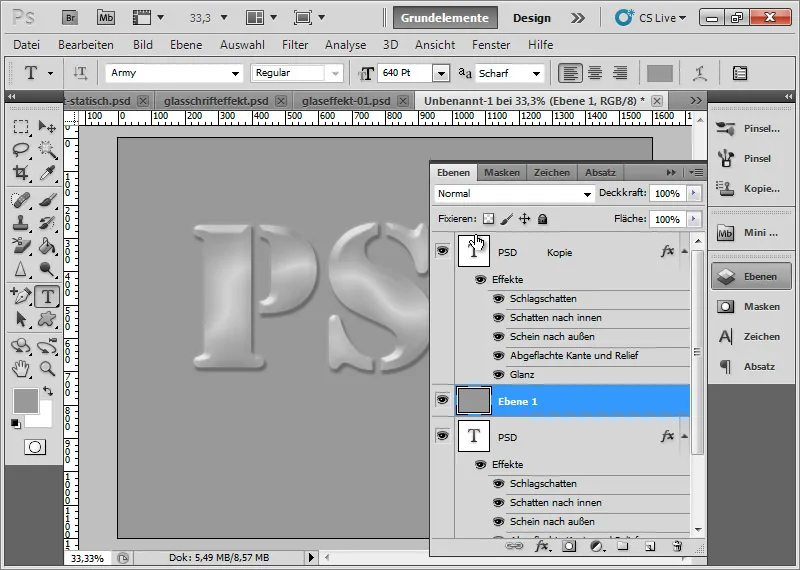 Creëer glaseffect voor typografie en lay-out