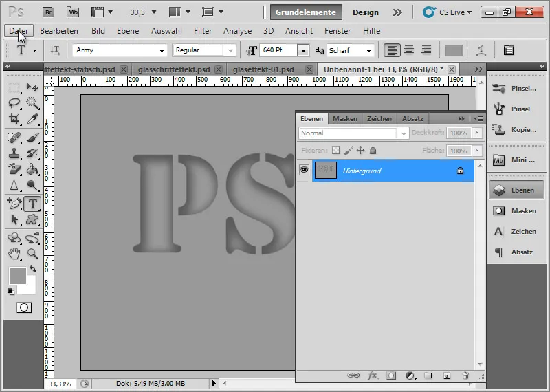 Creëer glaseffect voor typografie en lay-out