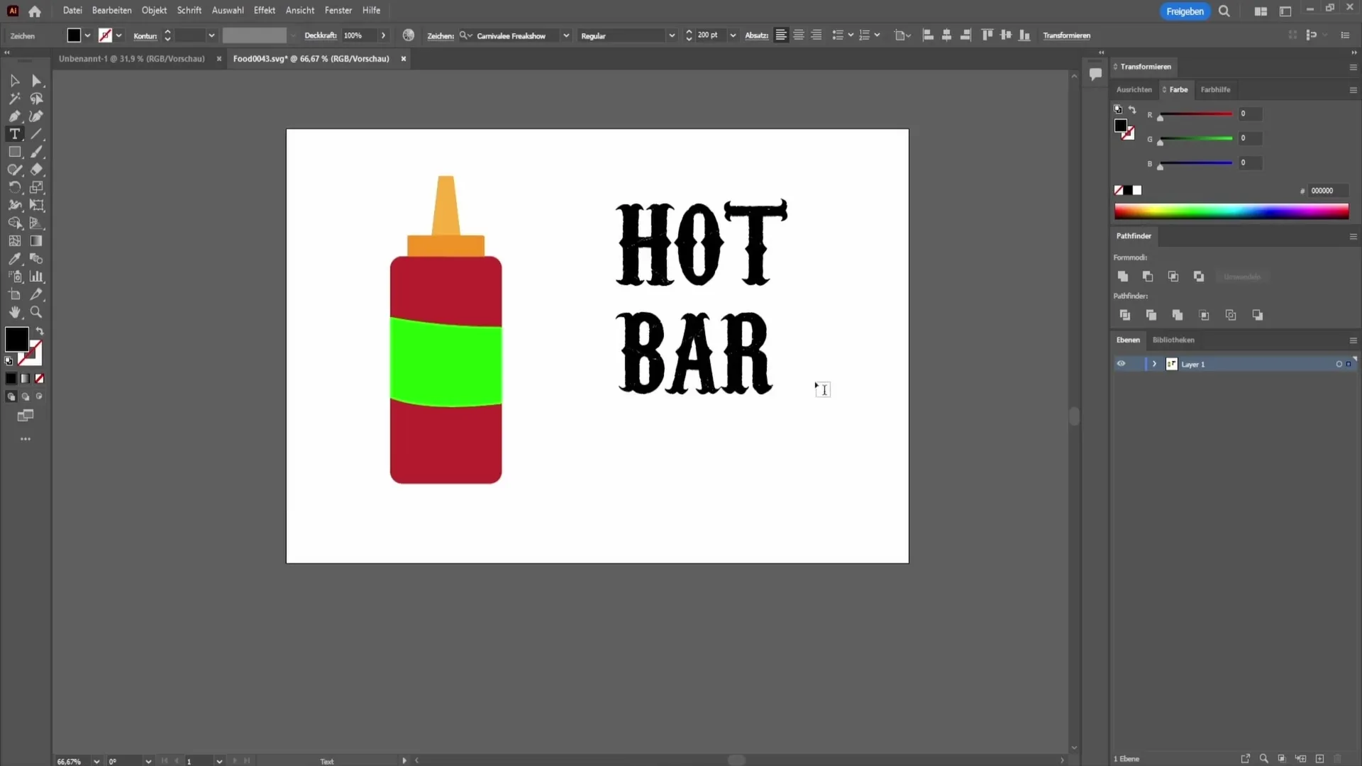 Insert text into a shape using Adobe Illustrator