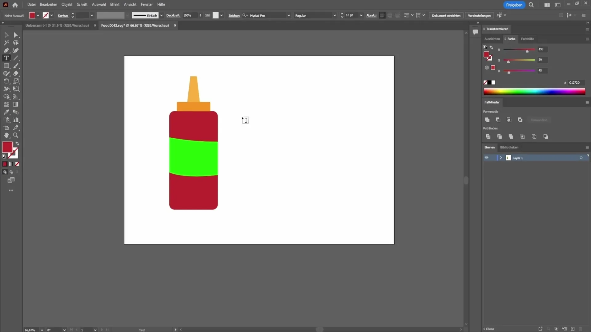 Insert text into a shape using Adobe Illustrator