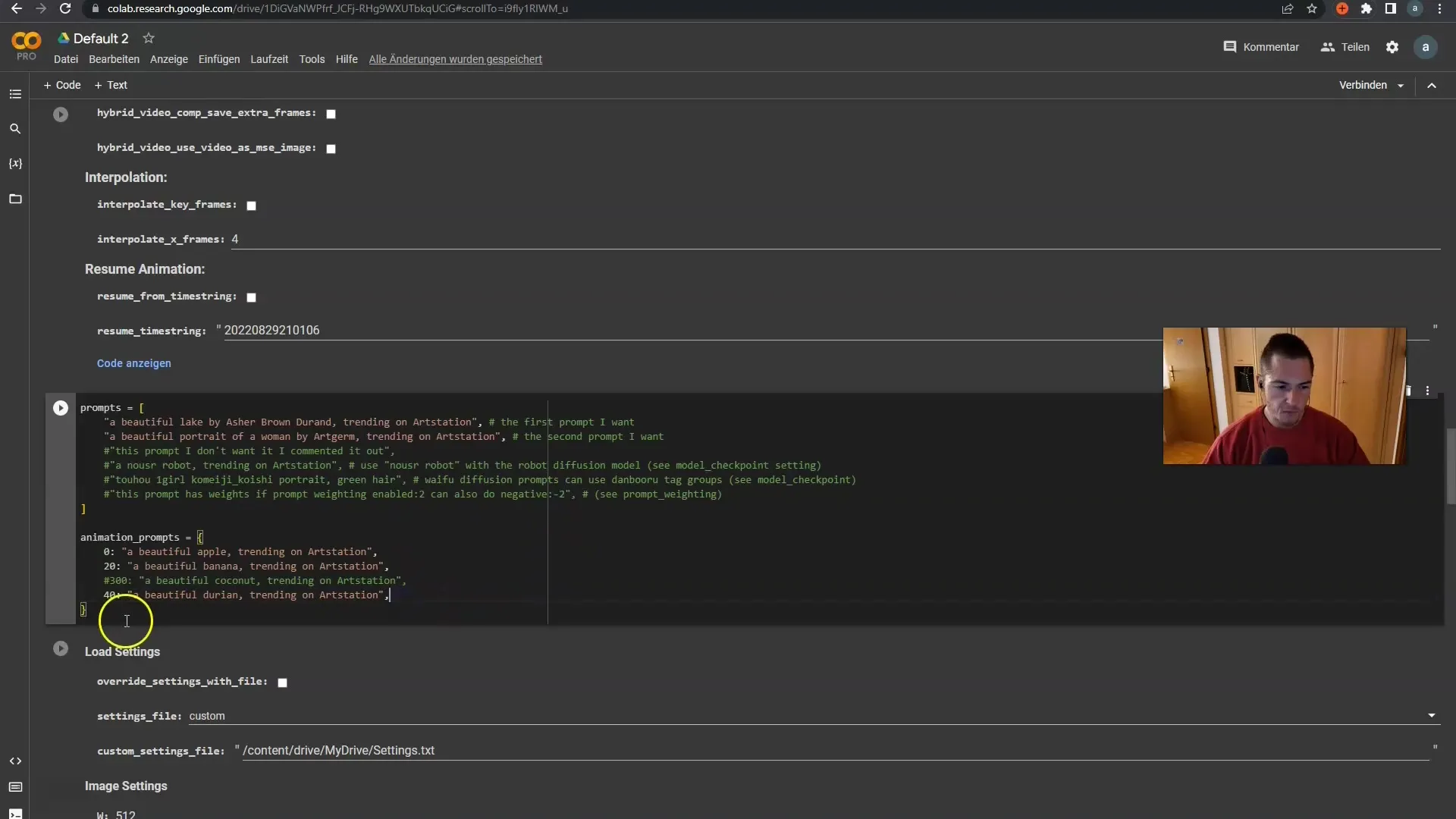 Effiziente Nutzung von Prompt-Zellen und negativen Prompts in Deforum Stable Diffusion