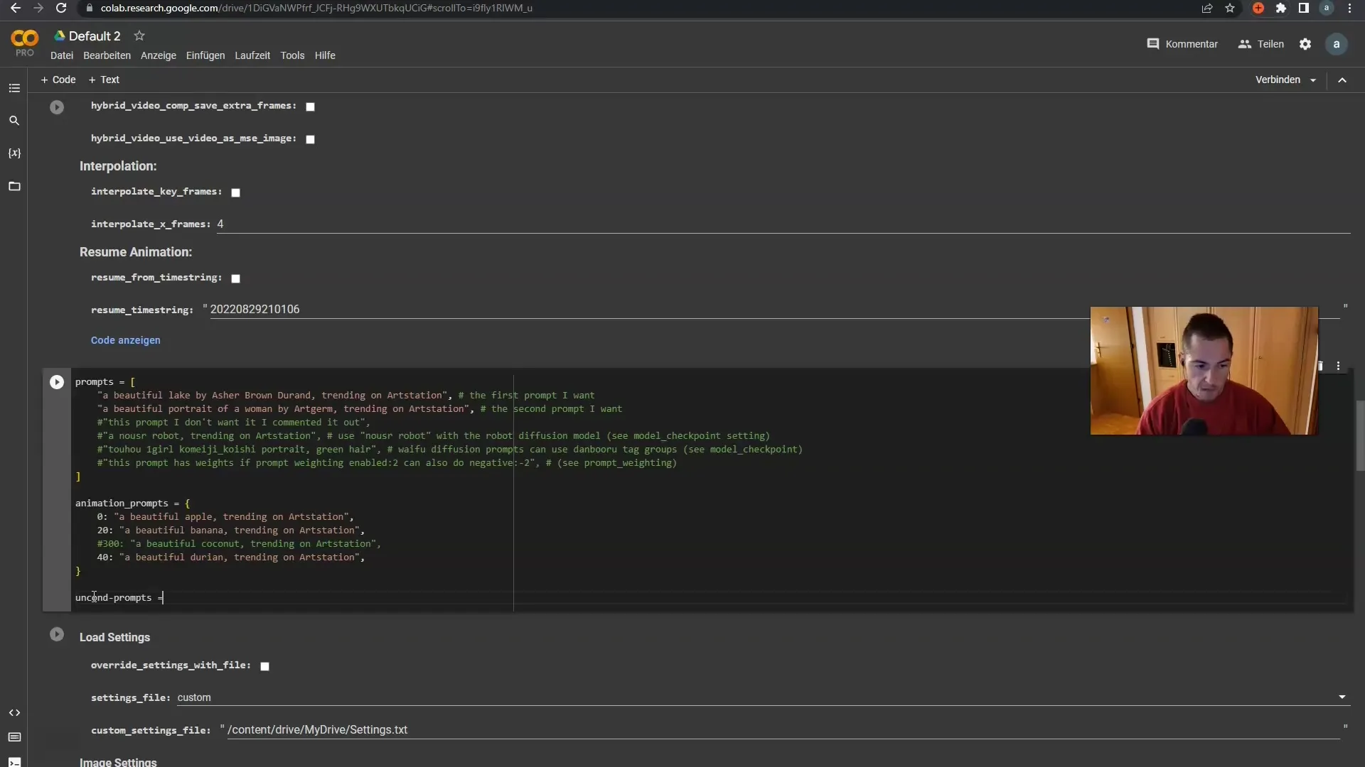 Deforum Sabit Diffusion'da Prompt hücrelerinin verimli kullanımı ve negatif İpucuların kullanımı