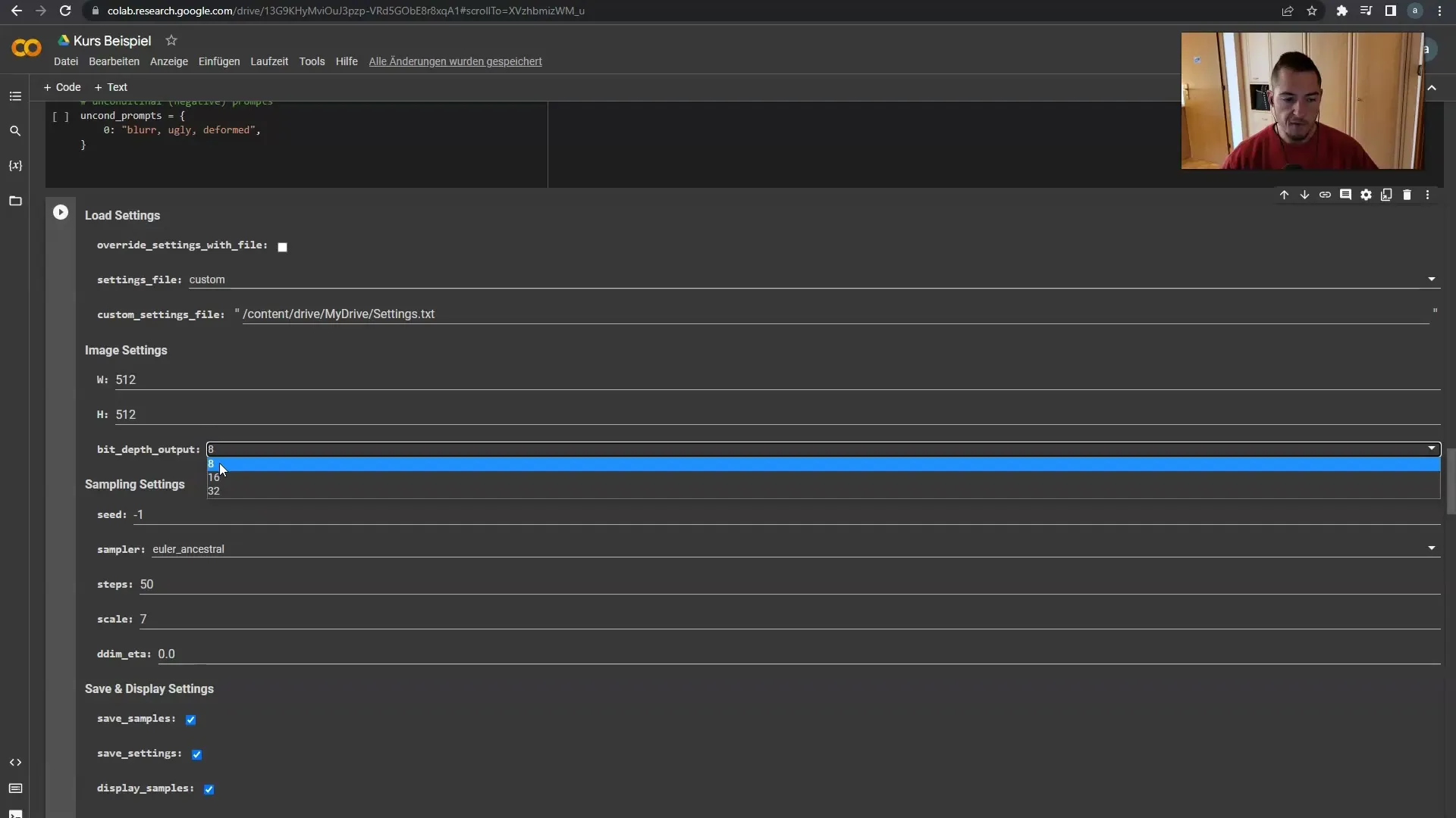 Deforum Stable Diffüzyon için talimatlar: Ayarları yükle ve çözünürlük