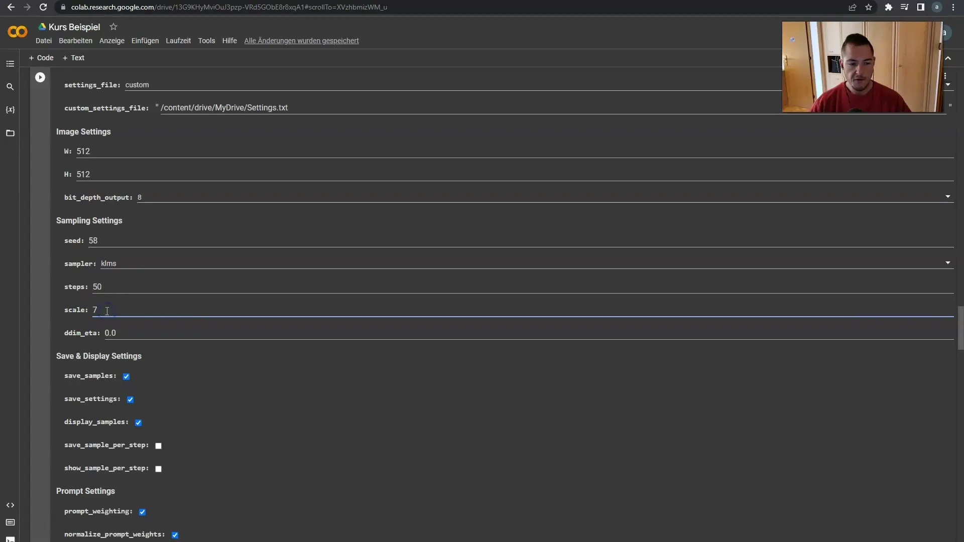 Die optimale Nutzung der Sampling Settings in Deforum Stable Diffusion