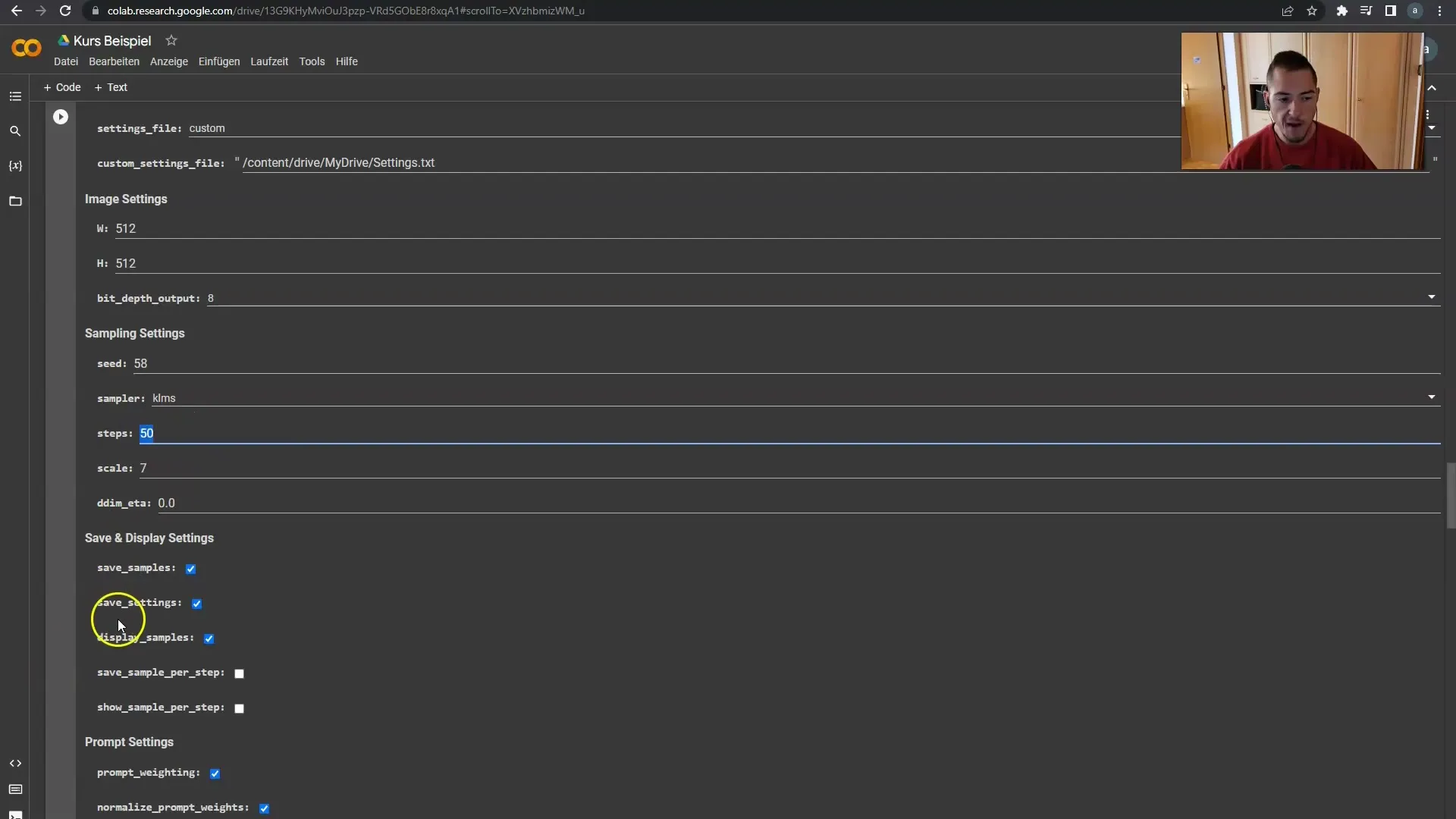 Die optimale Nutzung der Sampling Settings in Deforum Stable Diffusion