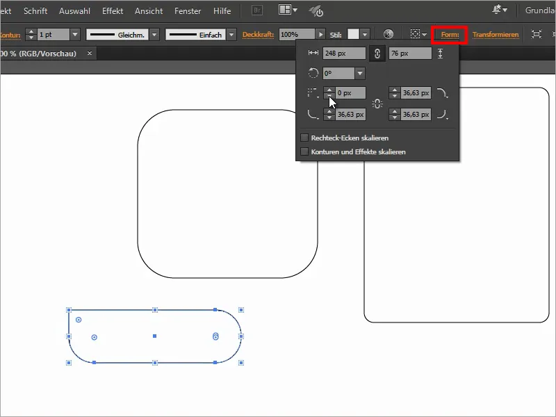 Tips & Tricks tentang Adobe Illustrator: Sudut Bundar - tiga cara