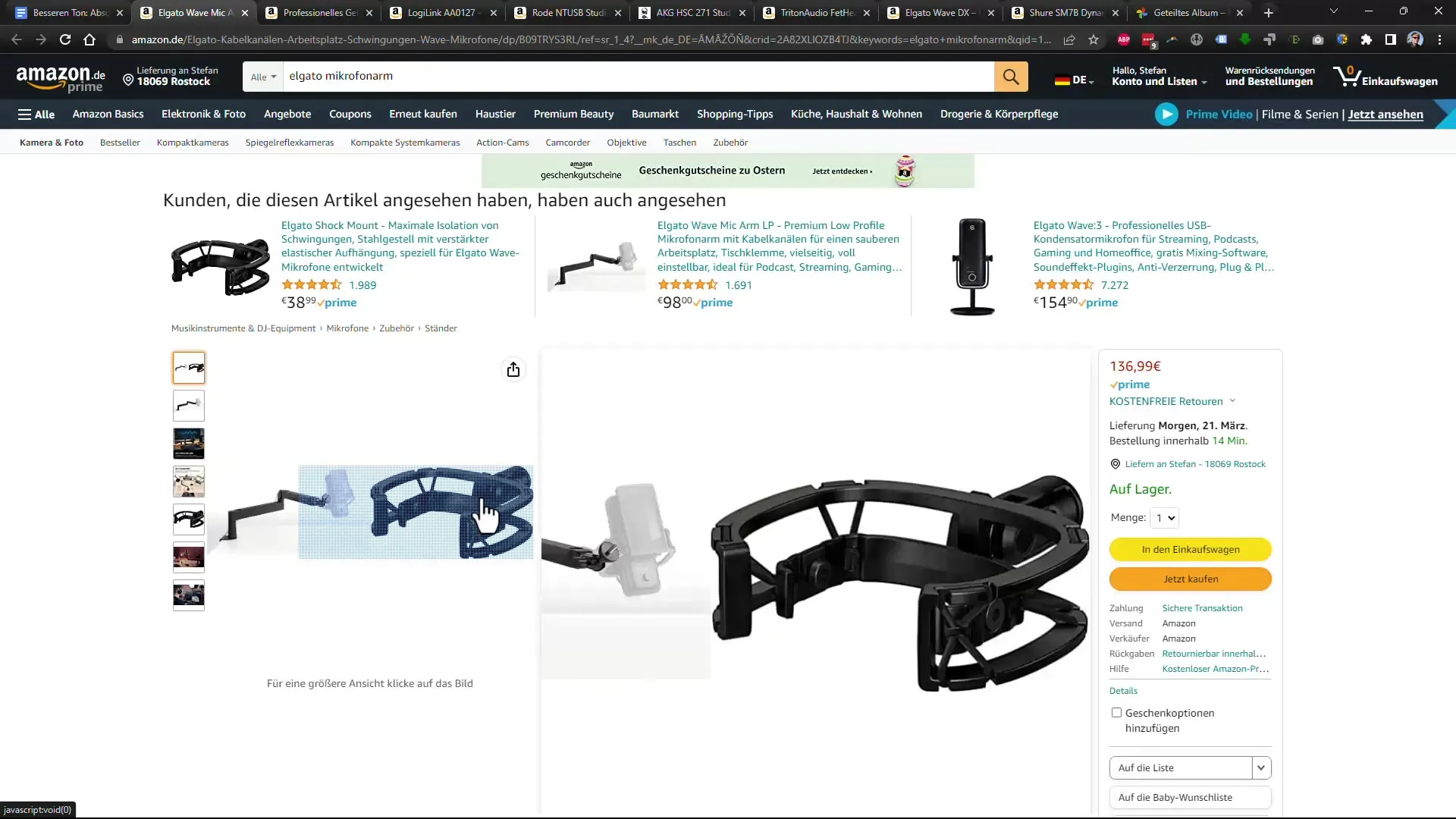 Improving audio recordings: microphone arm and sound card recommendations