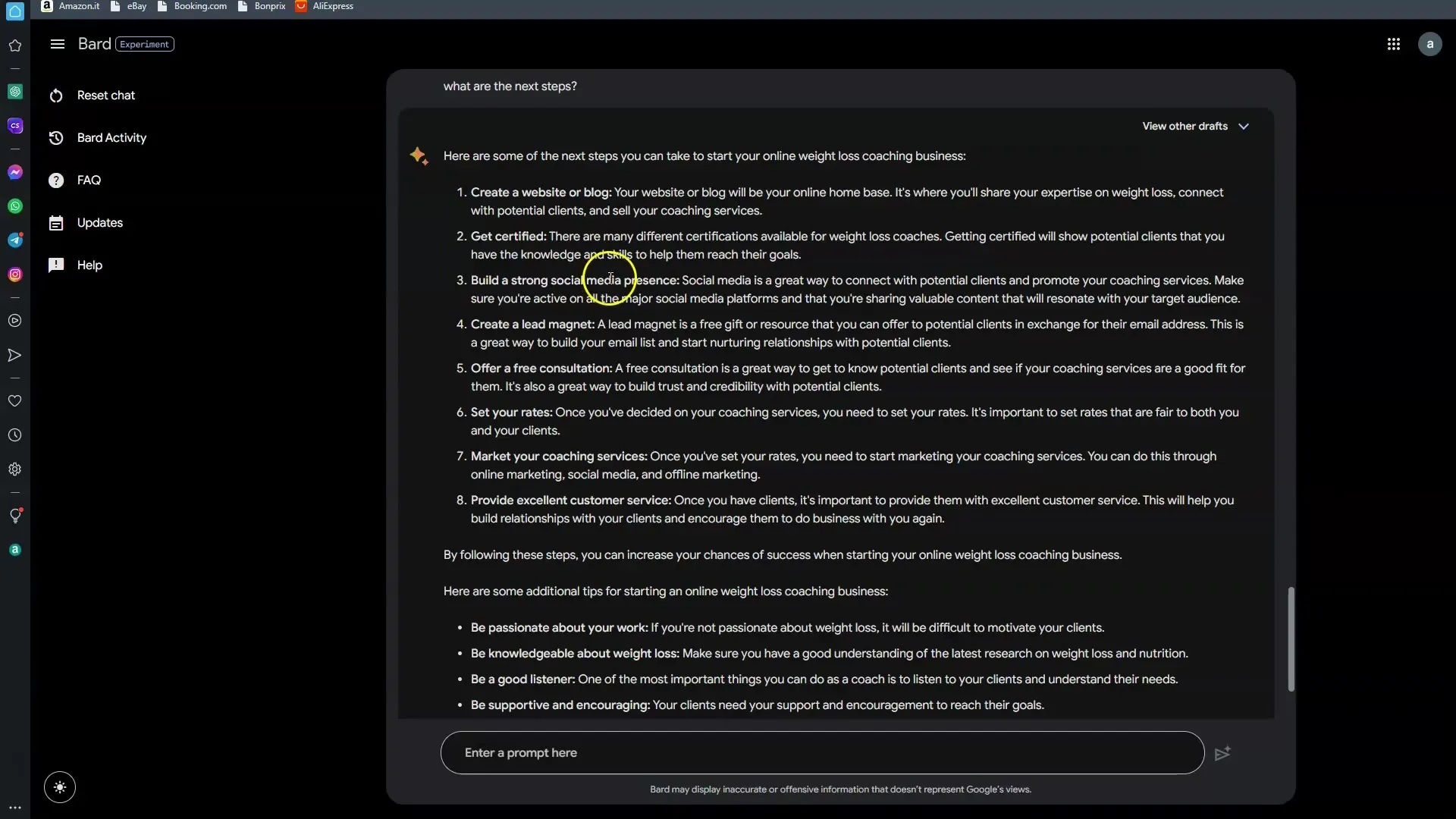 Google Bard: Finding a niche and unfolding monetization ideas Google Bard: Find a niche and develop monetization ideas