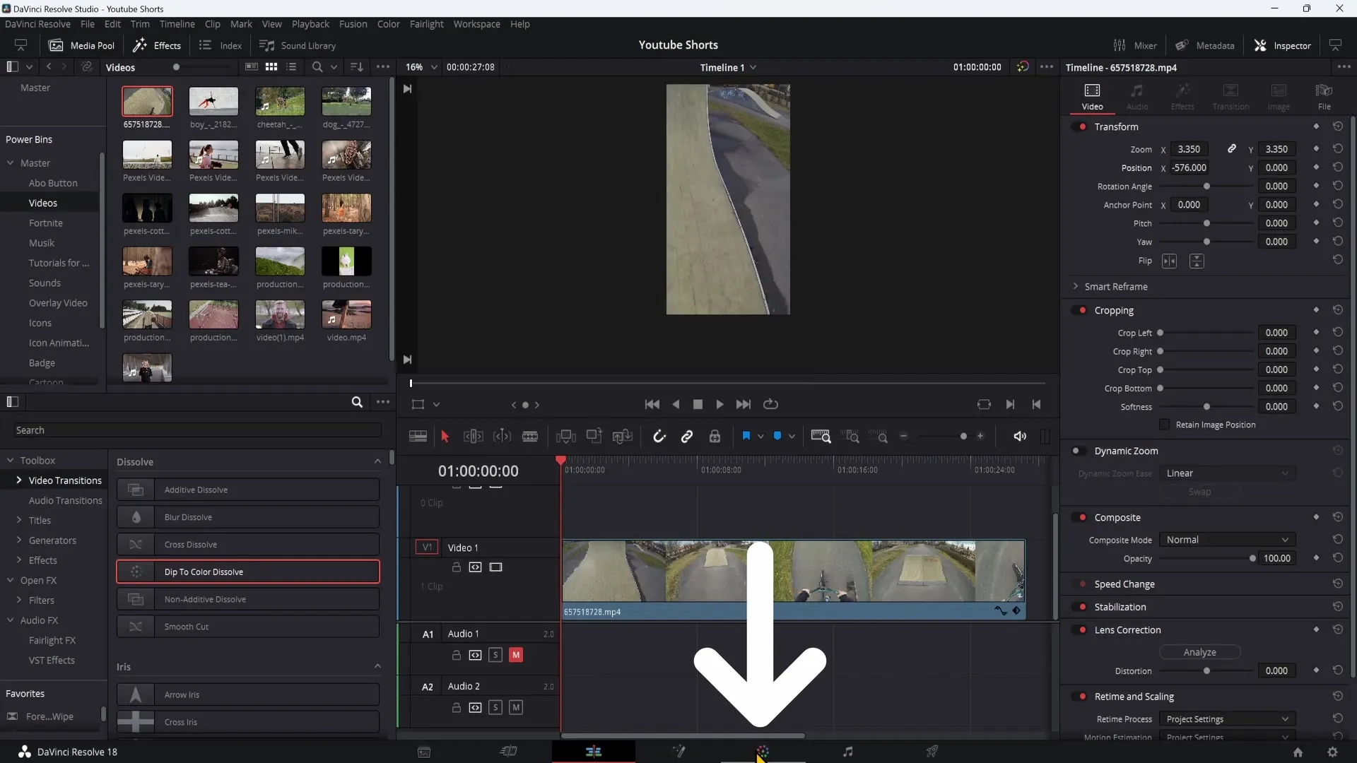 Создание коротких видеороликов YouTube: Подробное руководство на ПК с помощью DaVinci Resolve