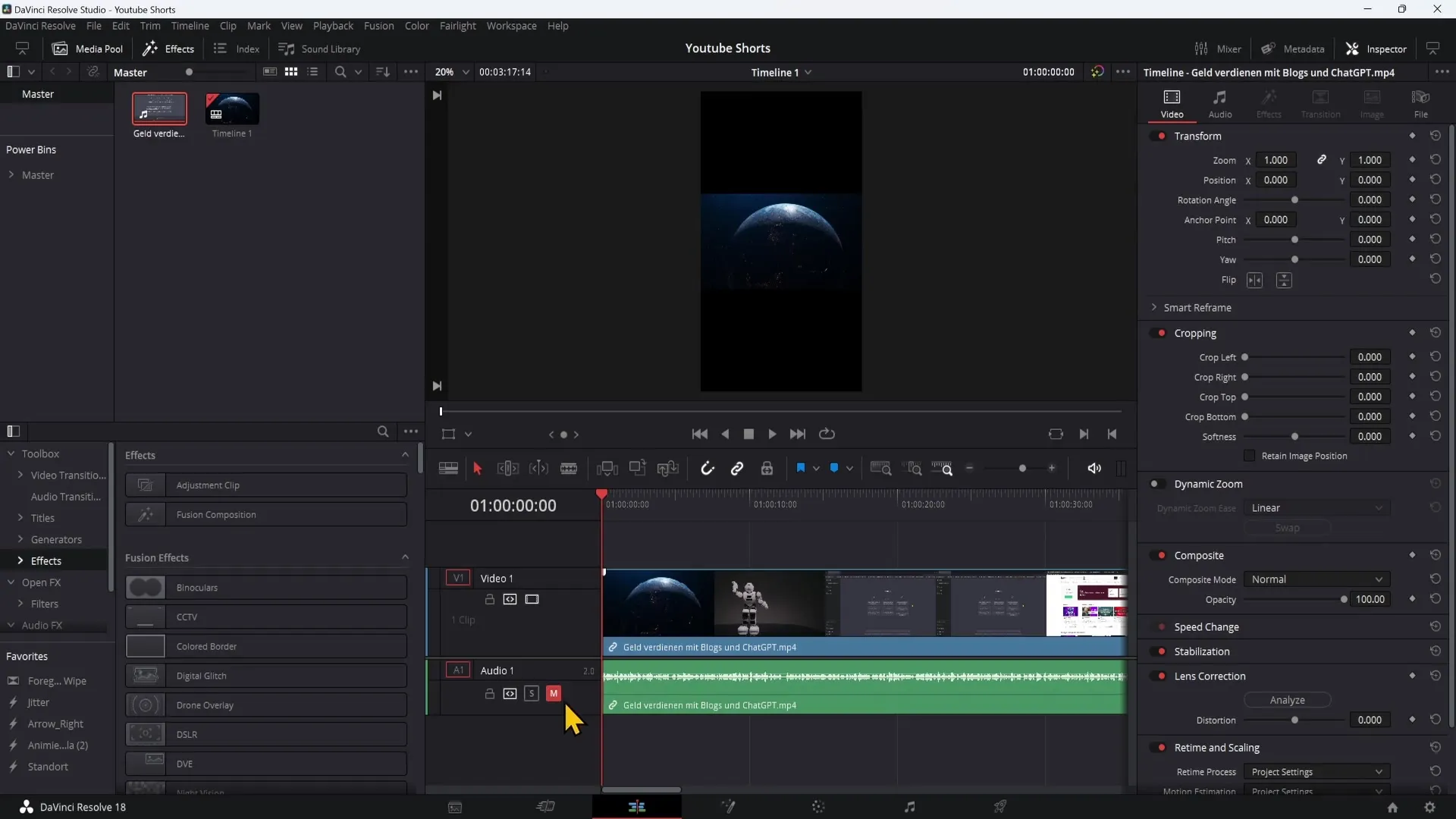 Creating YouTube Shorts: A detailed guide on the PC with DaVinci Resolve