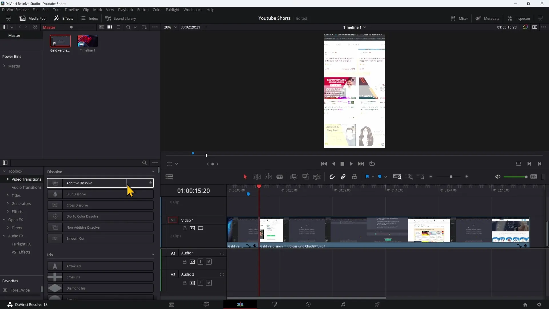 Ustvarjanje YouTube Shorts: Podroben vodič na računalniku z DaVinci Resolve