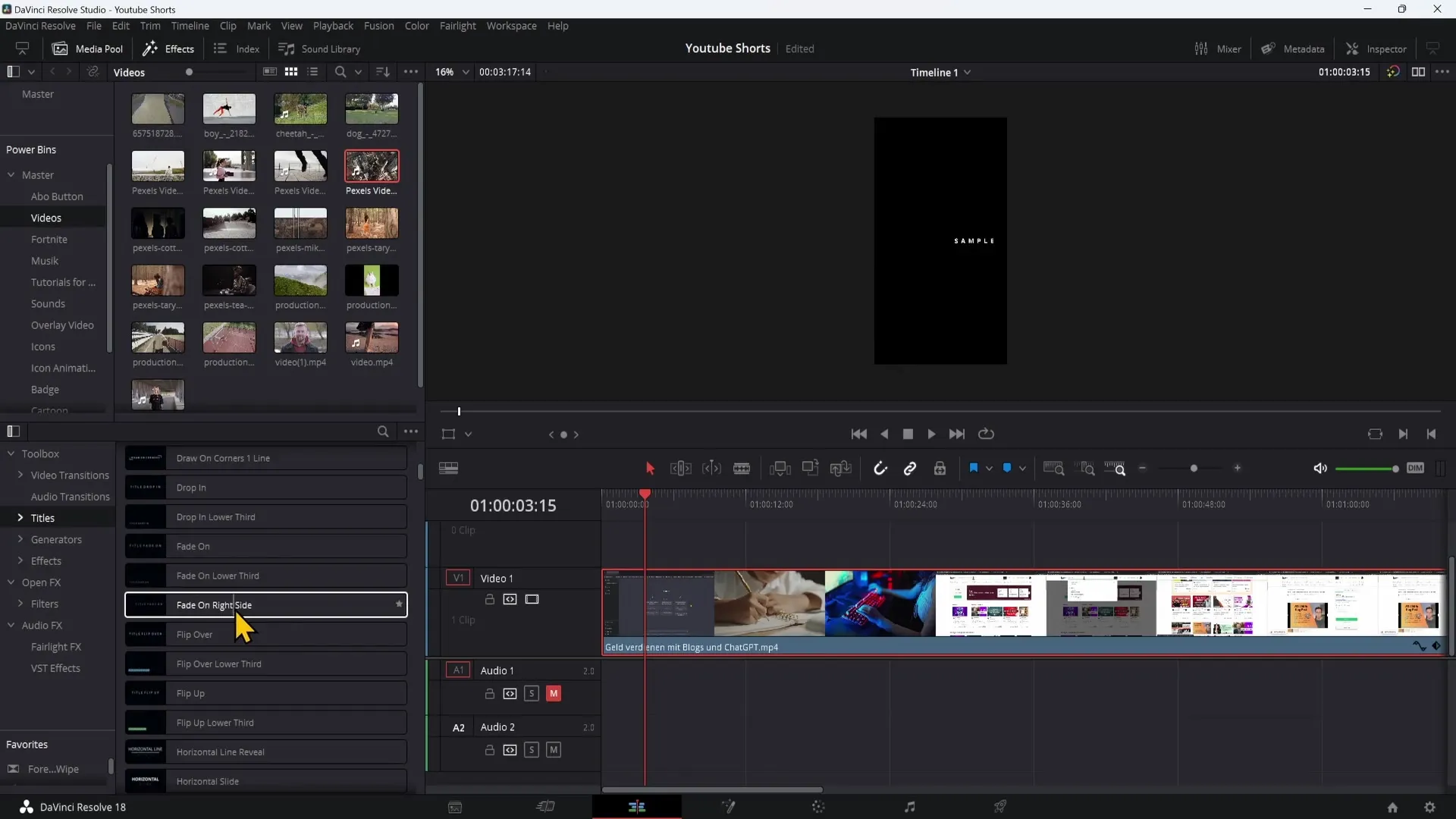 Creating YouTube Shorts: A detailed guide on the PC with DaVinci Resolve