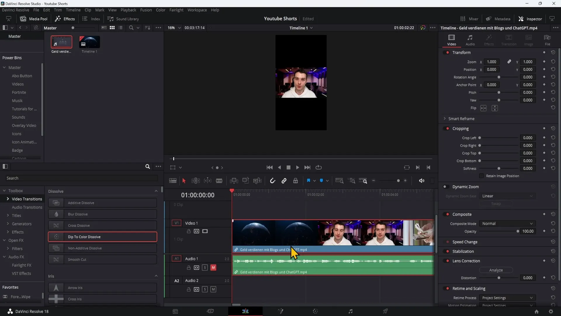 Creating YouTube Shorts: A detailed guide on the PC with DaVinci Resolve