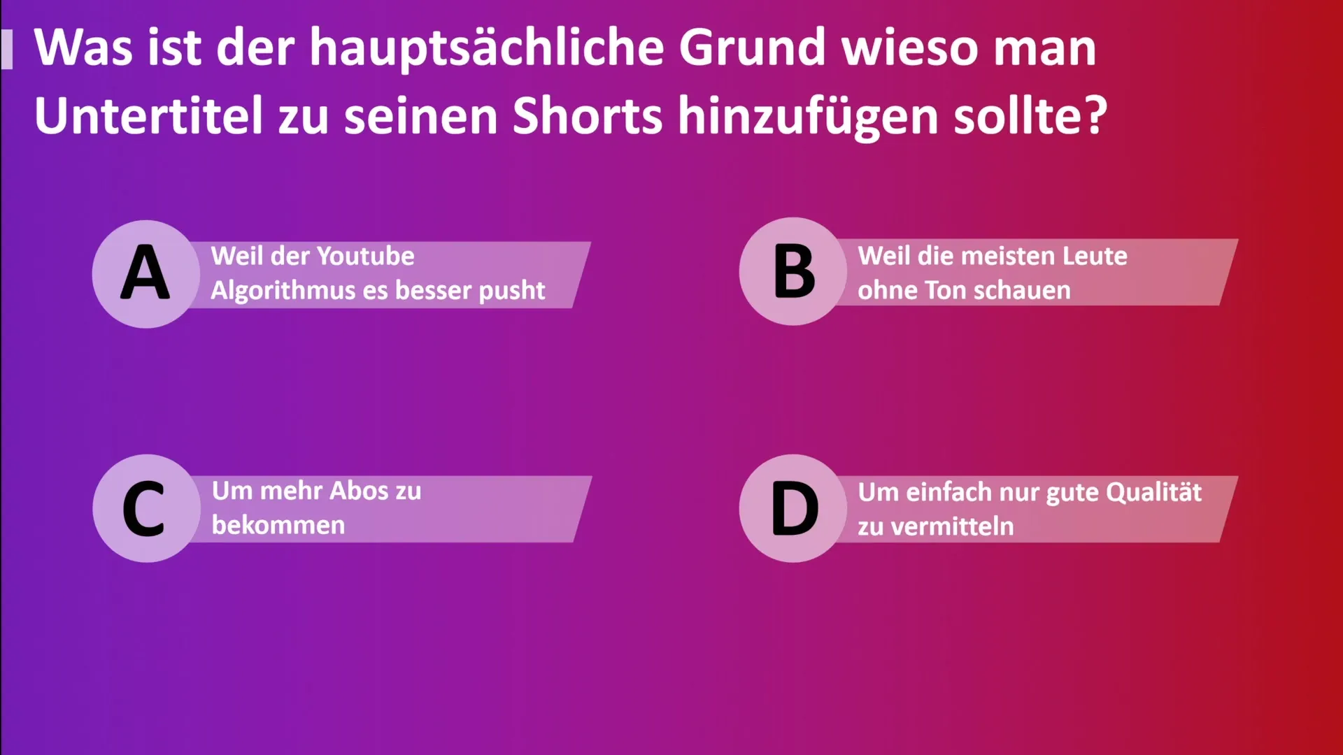 Maximiere deinen Erfolg mit YouTube Shorts: Ein Quiz zur Vertiefung deines Wissens