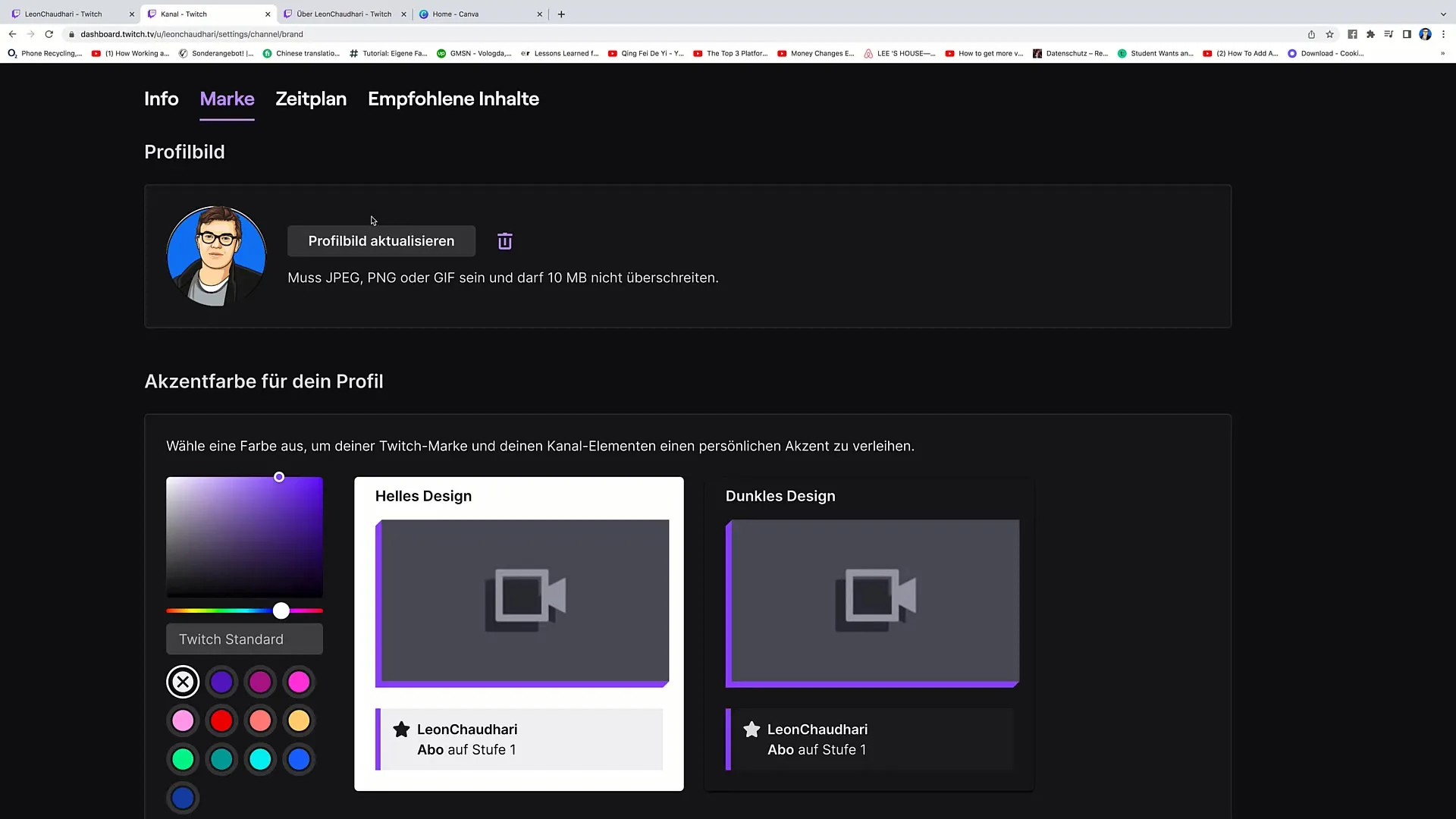 Navodila za izdelavo profilske slike za Twitch