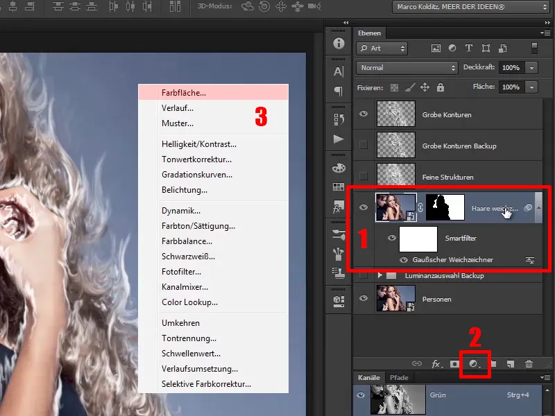 Menggabungkan Photoshop - Api dan Es - Bagian 04: Menggelapkan latar belakang dan mempersiapkan warna