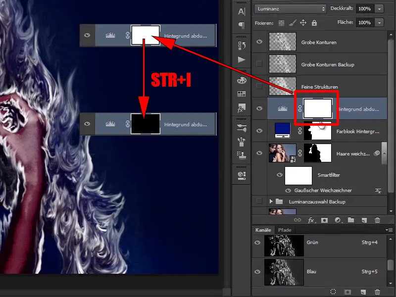 Menggabungkan Photoshop - Api dan Es - Bagian 04: Mempergelap dan menyiapkan latar belakang secara warna