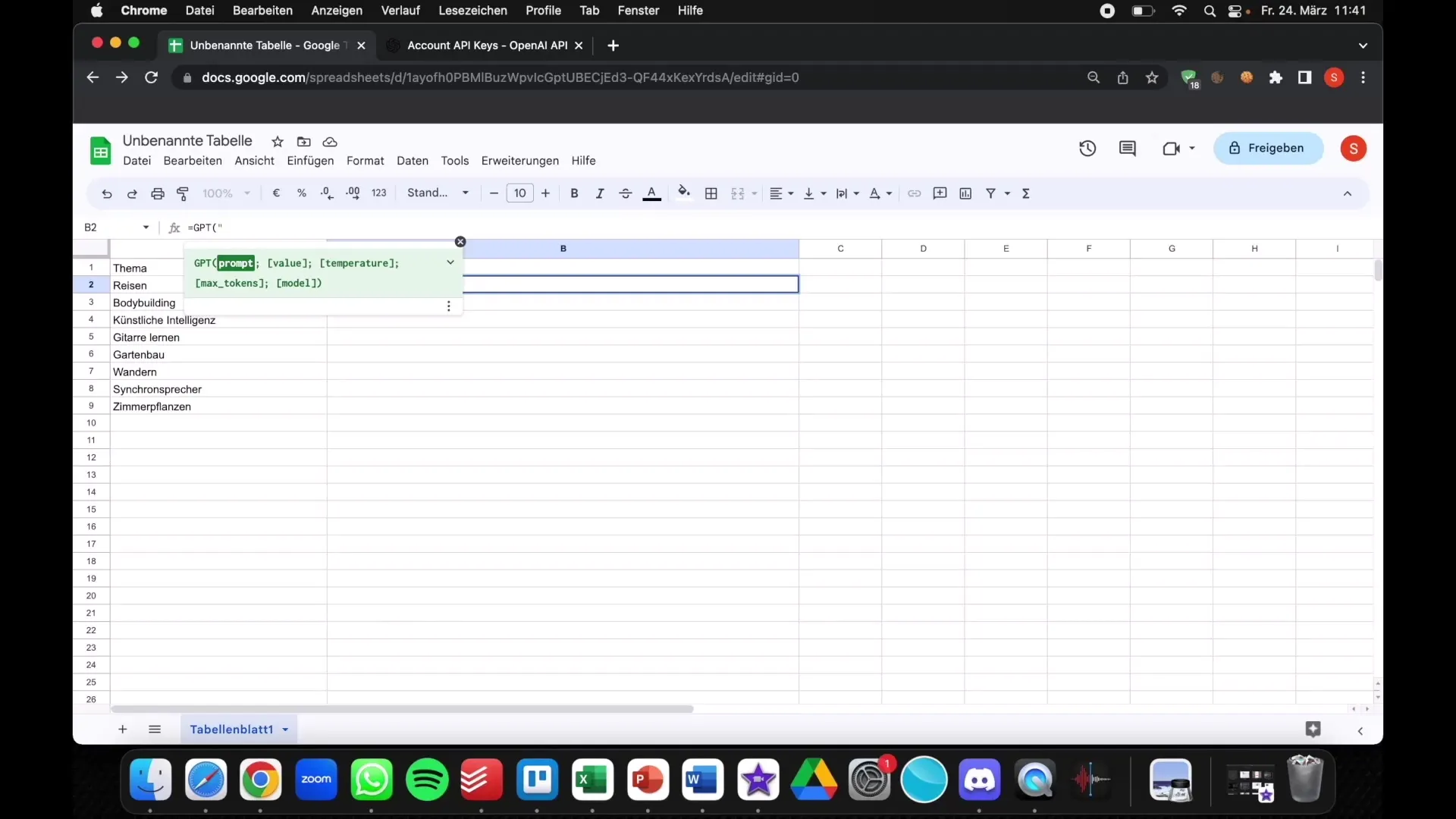 Veri İçgörüleri: Google Sheets – ChatGPT ile Bağlantı