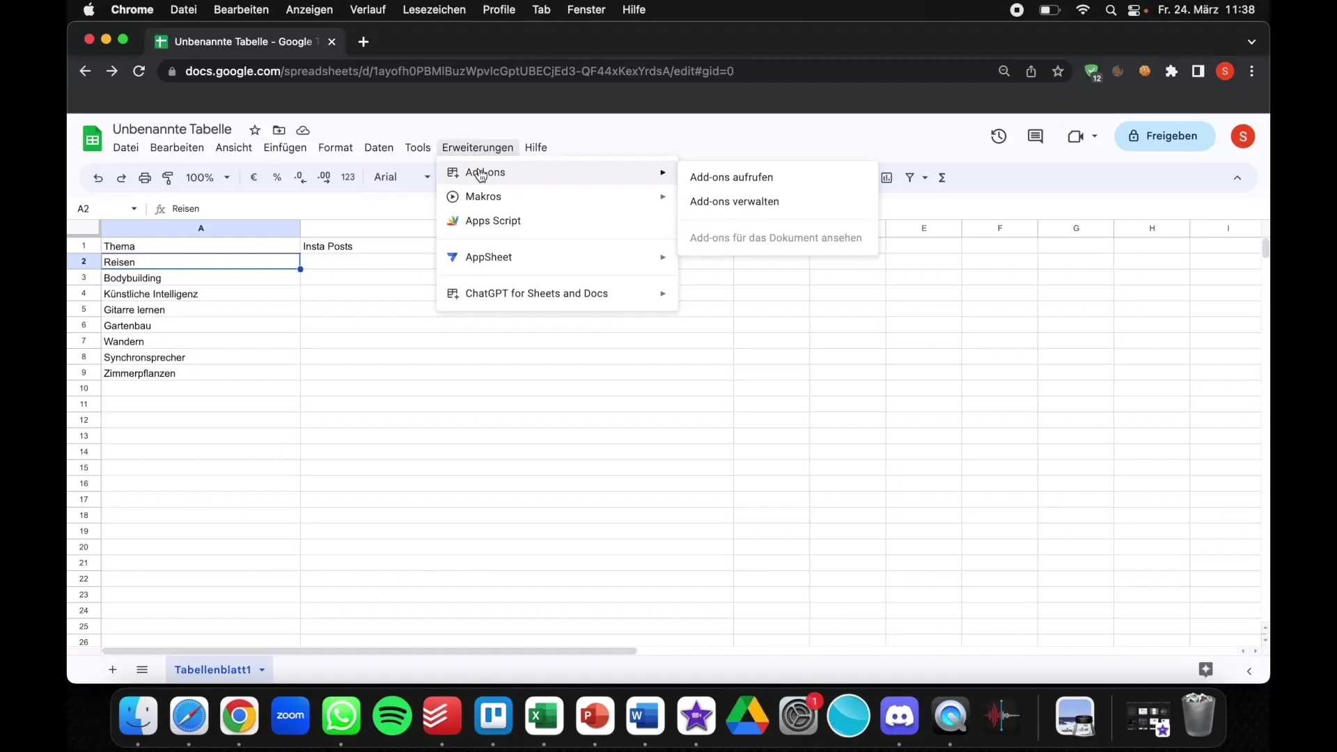 KI für Daten: Google Sheets – Die Verbindung mit ChatGPT