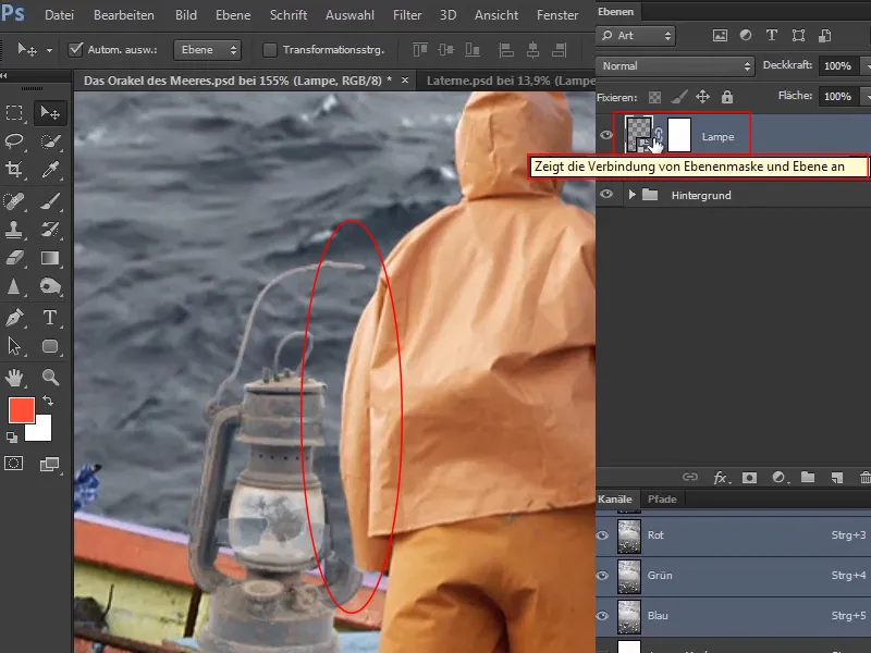 Photoshop composing - The oracle of the sea - Part 04: Cut out the lamp and make it glow