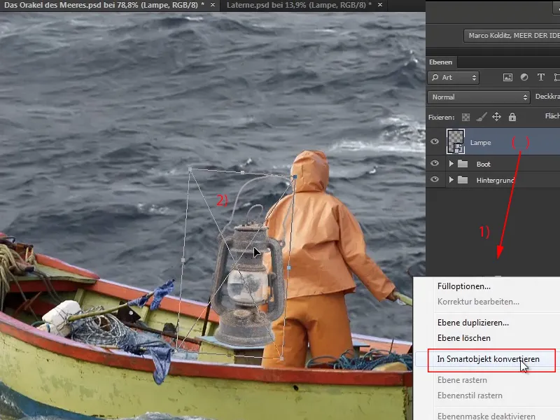 Photoshop composing - The oracle of the sea - Part 04: Cut out the lamp and make it glow