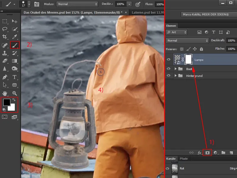 Photoshop composing - The oracle of the sea - Part 04: Cut out the lamp and make it glow