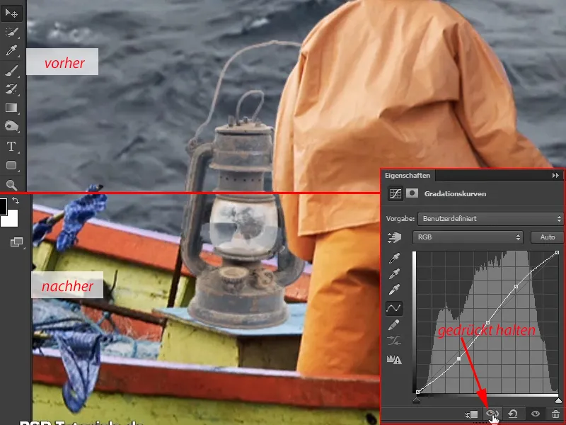 Photoshop-Composing - Orakel Laut - Bagian 04: Menghilangkan latar belakang lampu dan membuatnya menyala