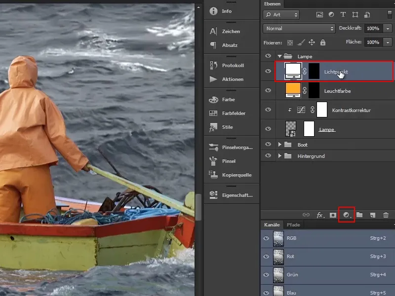 Photoshop composing - The oracle of the sea - Part 04: Cut out the lamp and make it glow