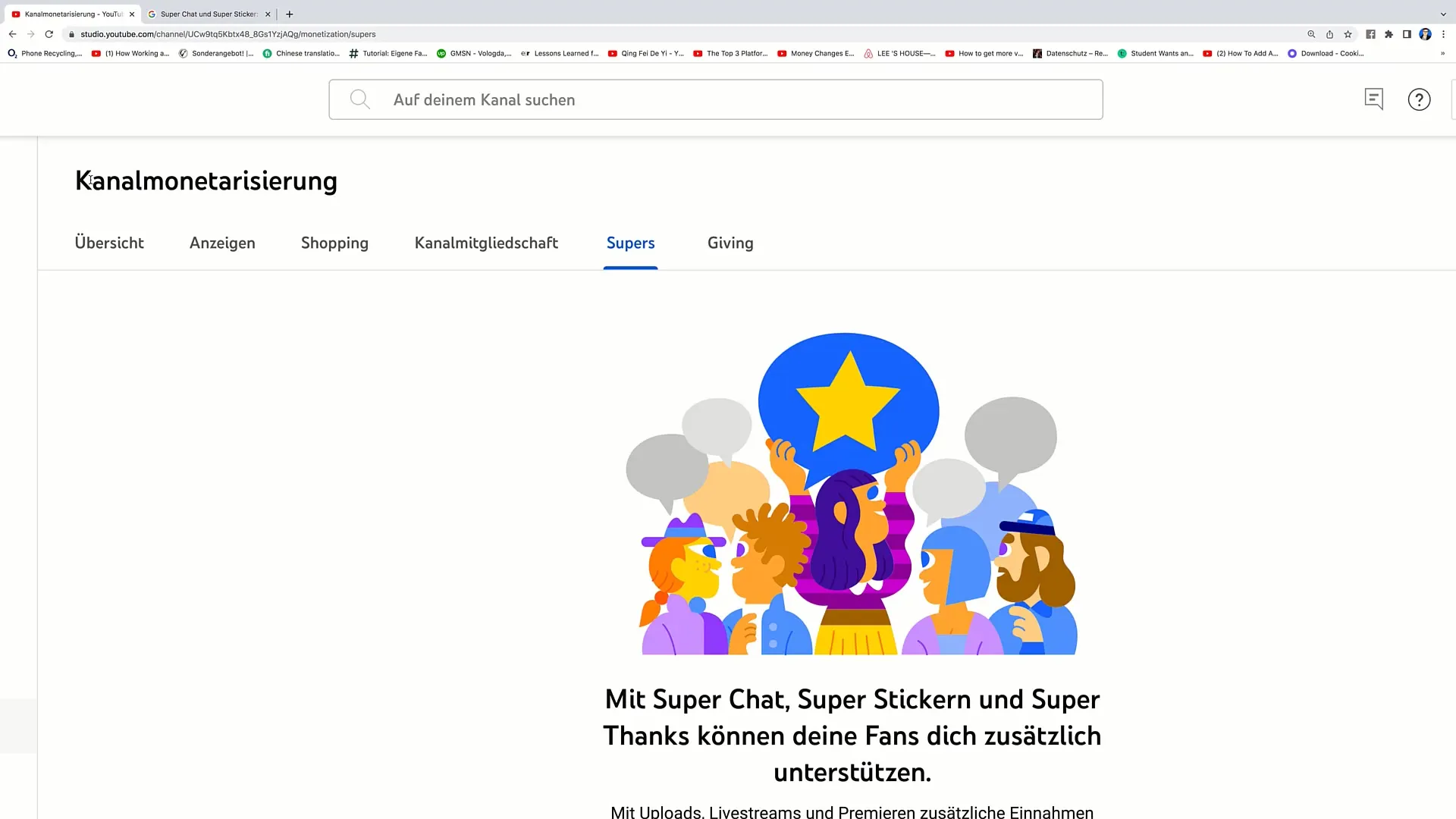 Dzīvās straumēšanas pamācība: aktivizēt superčatu pakalpojumā YouTube