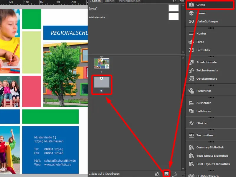 Volantino pieghevole DIN A5 - formato verticale con 4 pagine da progettare e stampare Parte 2 Volantino pieghevole DIN A5 - design e stampa in formato verticale a 4 pagine Parte 2