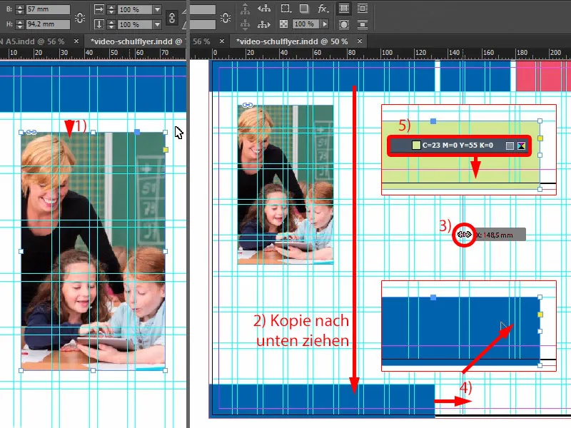 Volantino pieghevole DIN A5 - Formato verticale con 4 pagine design e stampa Parte 2 Volantino pieghevole DIN A5 - Formato verticale con 4 pagine da progettare e stampare Parte 2