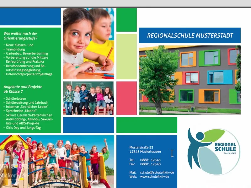 Volantino pieghevole DIN A5 - formato verticale con 4 pagine progettare e stampare Parte 2 Volantino pieghevole DIN A5 - Creare e stampare in formato verticale a 4 pagine Parte 2