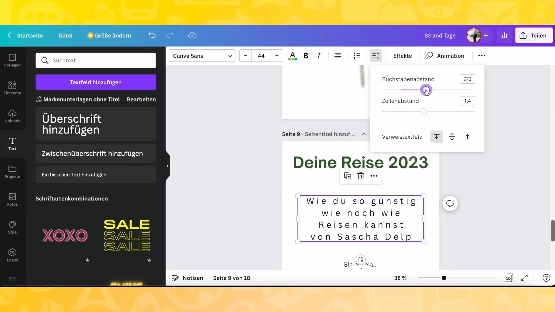 Kreative Textgestaltung mit Canva – Ein umfassendes Tutorial