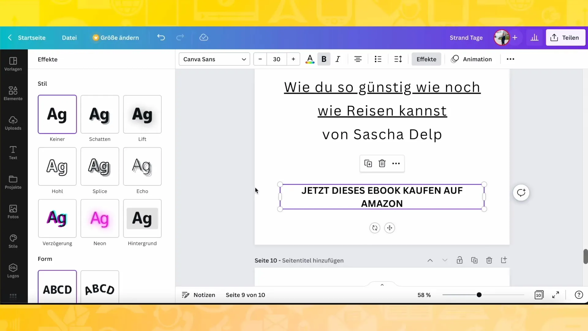 Kreative Textgestaltung mit Canva – Ein umfassendes Tutorial