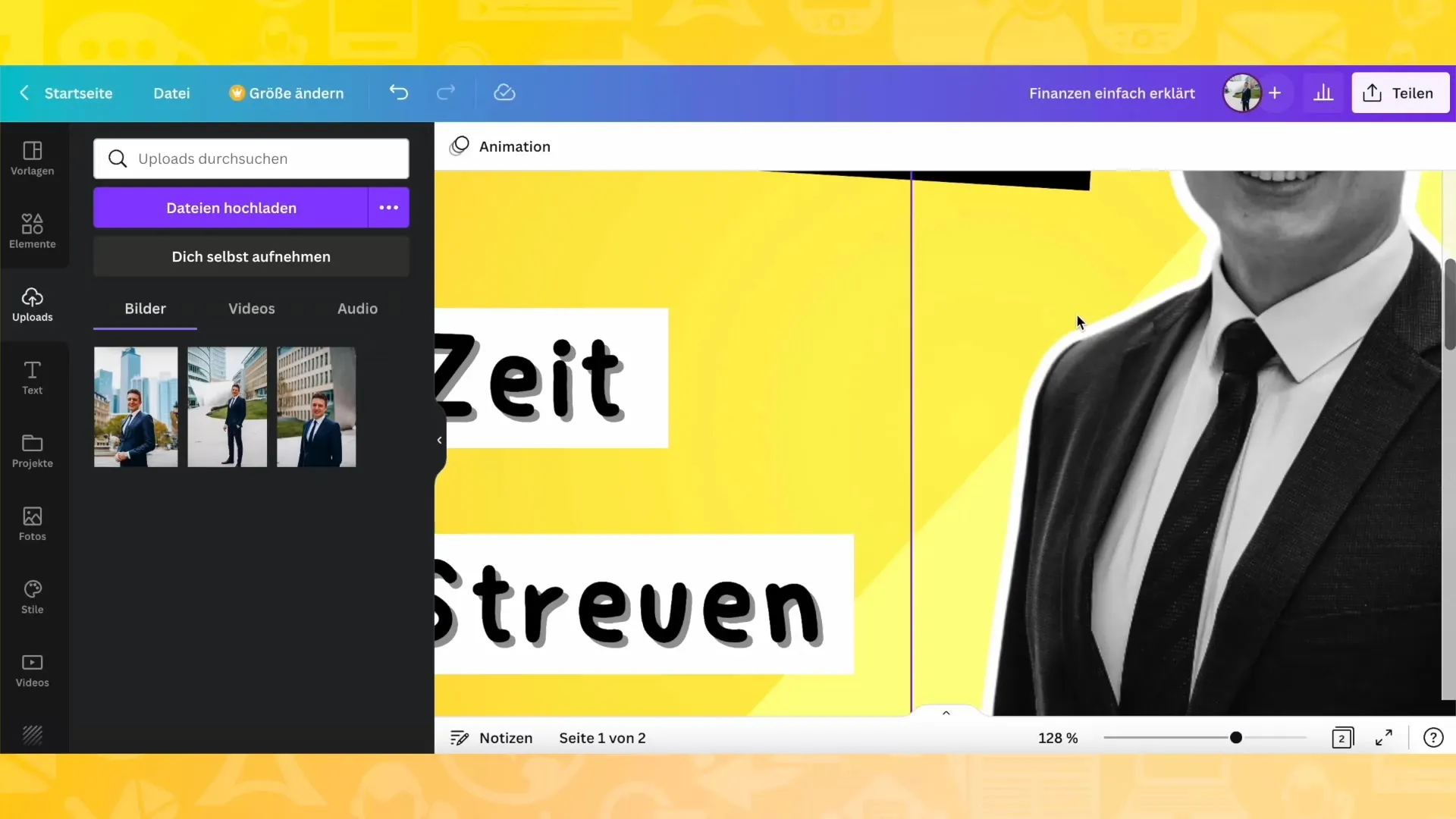 Kreative Gestaltung eines Instagram-Beitrags mit Canva