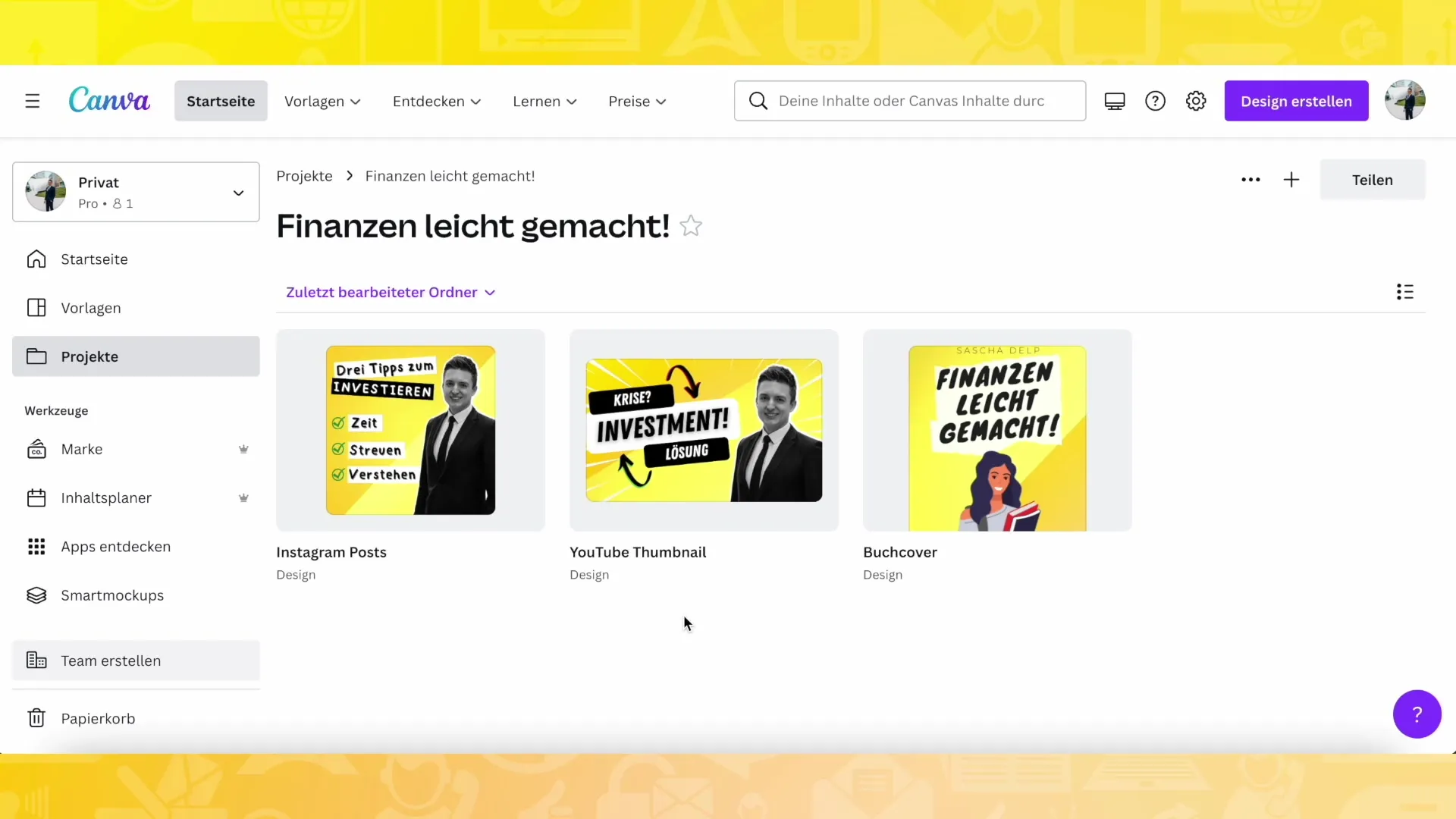 Organisation deiner Canva-Projekte leicht gemacht