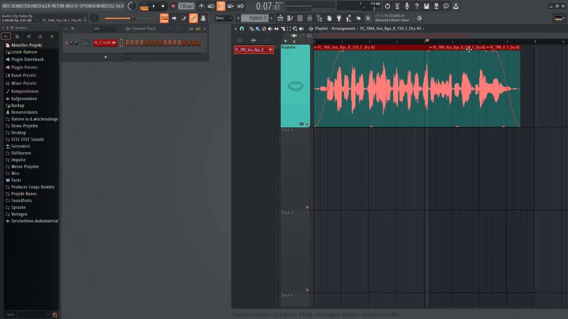 FL Studio 21: Utiliser correctement les fondus des clips audio