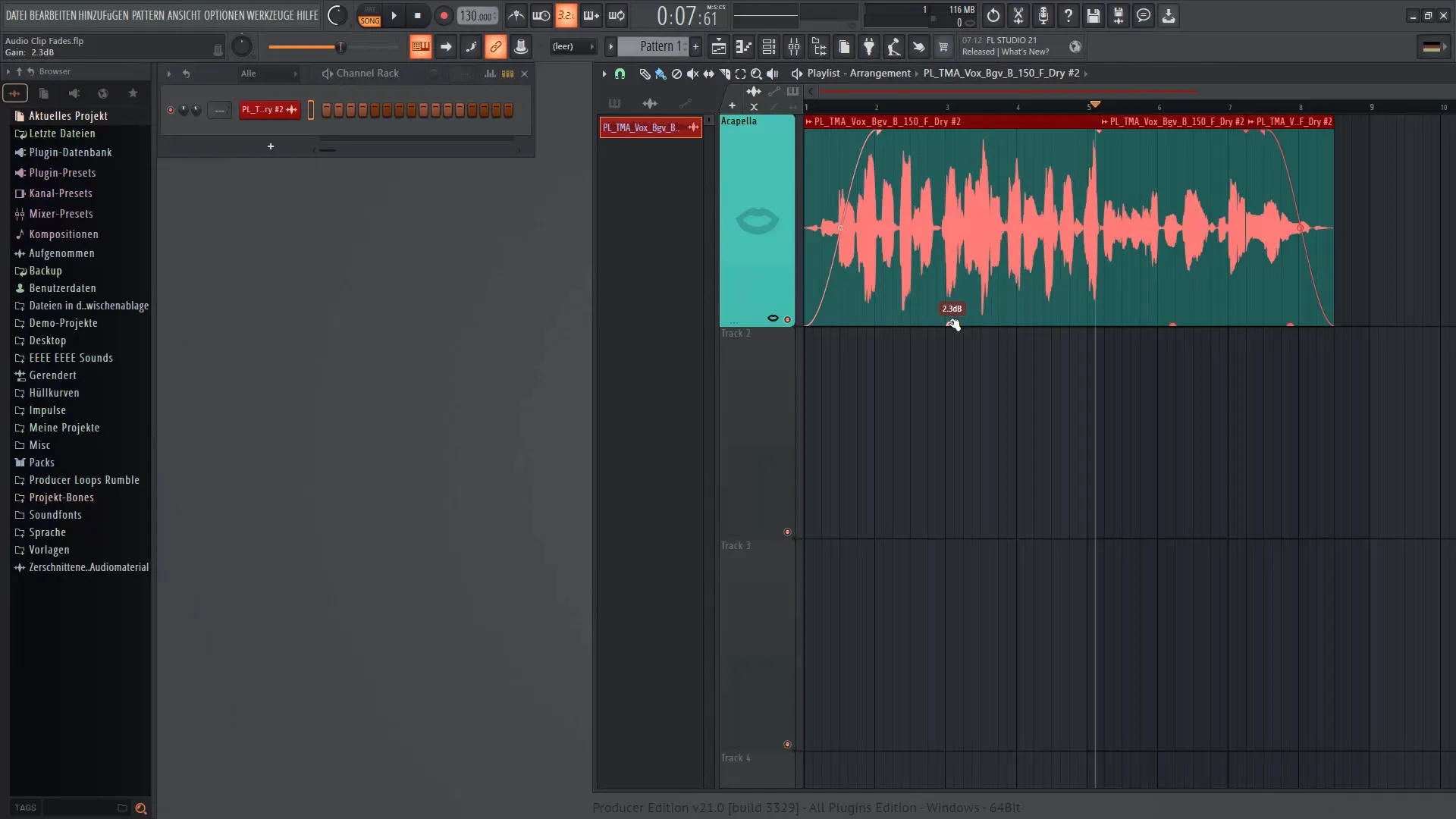 FL Studio 21: Utiliser correctement les fondus des clips audio