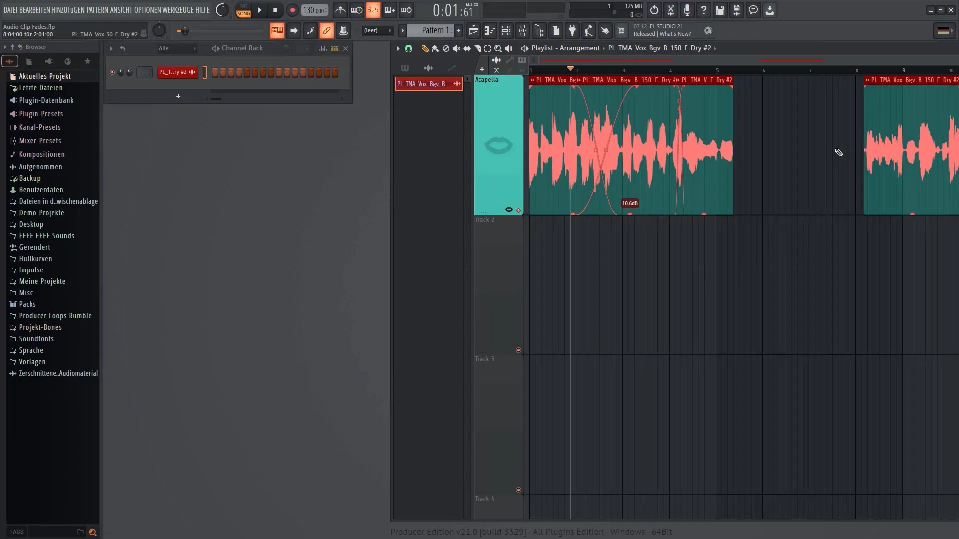 FL Studio 21: Utiliser correctement les faders de clips audio